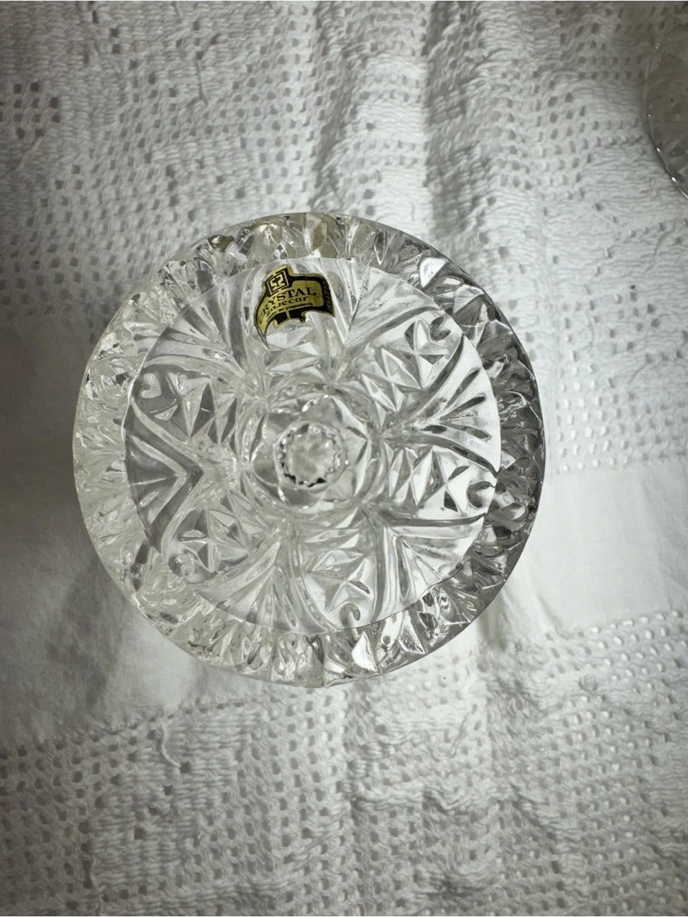 Lead Crystal-Style Clear Cut Glass Bud Vase -